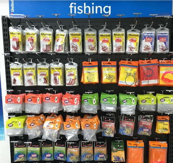 Bonza Bait tackle display wall