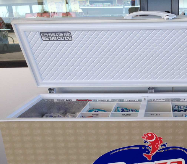 Open Bonza Bait freezer display