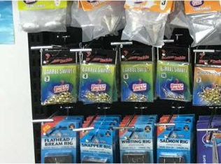 Bonza Bait packaged tackle display